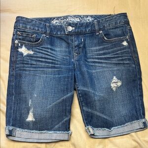 Express Distressed Blue Jean Shorts sz 8